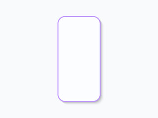 3D Purple Smartphone on White Background. Vector illustration