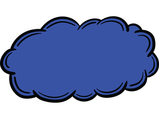 Blue cloud over white background 