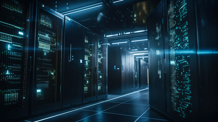 Fototapeta na wymiar High tech server data center