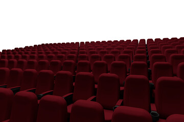 Fototapeta premium Red chairs in row at movie theater