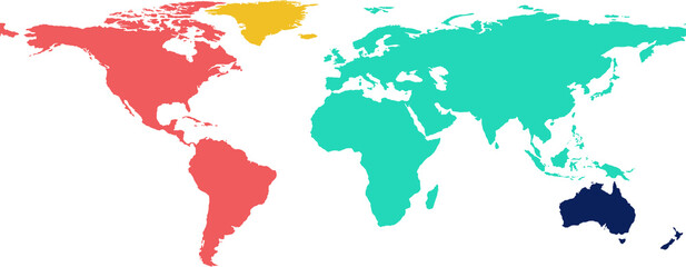 Fototapeta na wymiar Graphic image of colorful world map