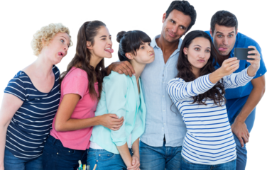 Creative business team taking a selfie