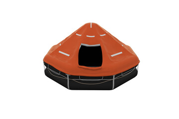 Black and orange inflatable tent