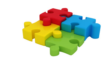 Jigsaw puzzle against white background