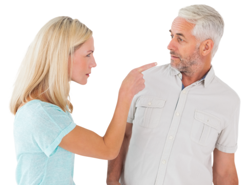 Unhappy couple having an argument 