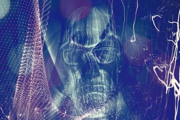 Illustration of artificial intelligence becoming aware of its own existence.