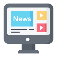 Online News Flat Icon