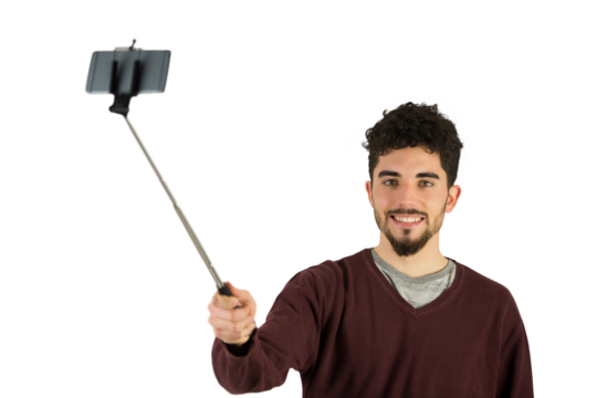 Casual man taking a selfie