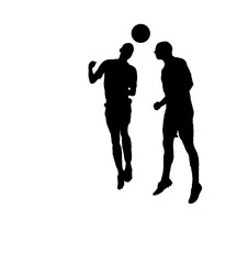 Silhouette soccer players 