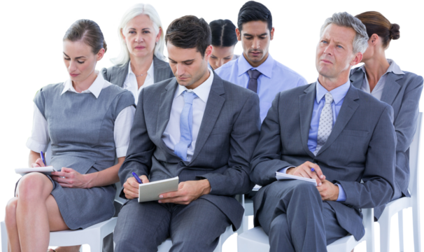 Business team taking notes during conference - Powered by Adobe