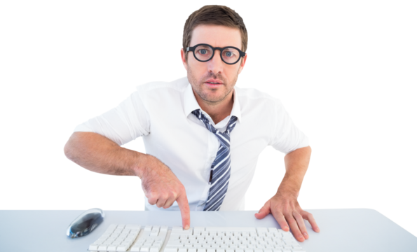 Businessman working at his desk