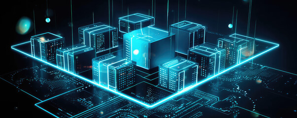 Infrastructure, new technology, management cloud computing illustration. Generative AI