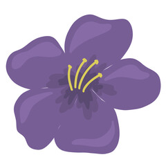 purple flower cartoon illustration without leaf
