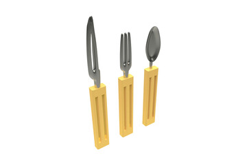 Silverware with wooden handle