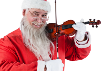 Portrait of santa claus playing violin