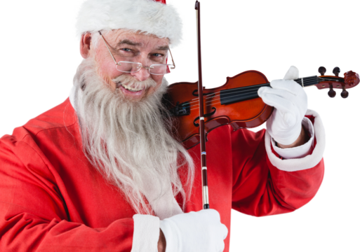 Portrait of santa claus playing violin - Powered by Adobe