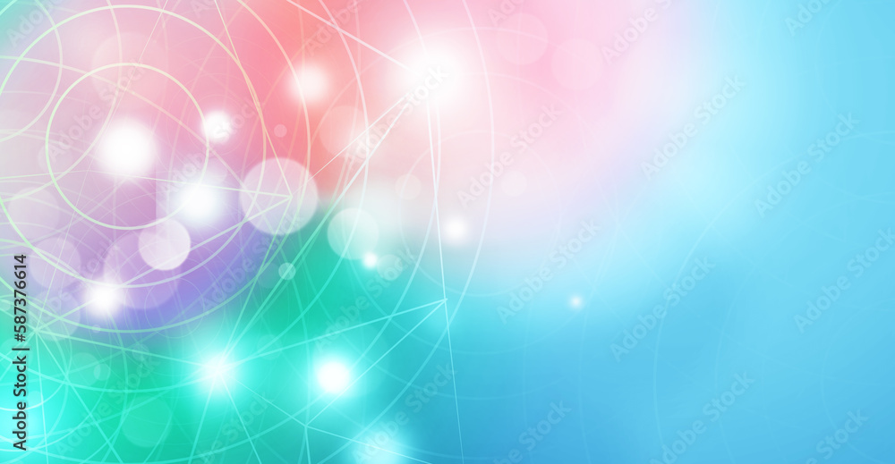 Canvas Prints panoramic abstract dot and circle light connection background, the world is connect concept, digital