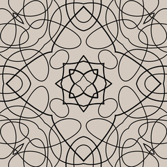 Seamless geometrical tile pattern, symmetric print.