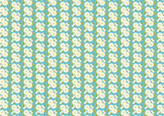 Fond Floral, fleurs sur fond bleu