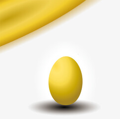 3D golden egg on white background