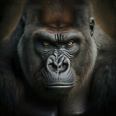 Obraz premium Adult Gorilla Looking Into Camera