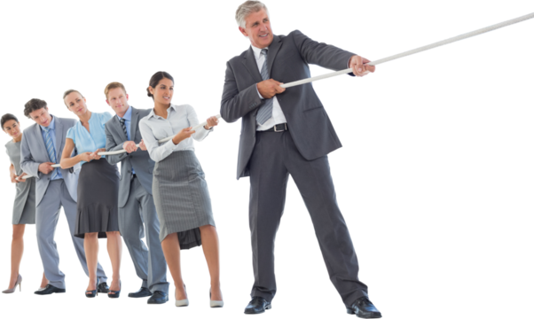 Business team pulling the rope 