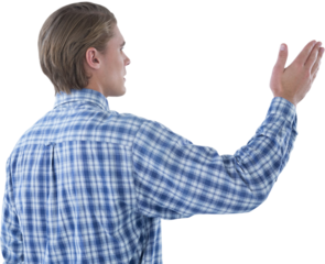 Businessman gesturing during presentation