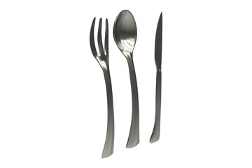 Silver colored eating utensils 