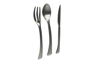 Silver colored eating utensils 