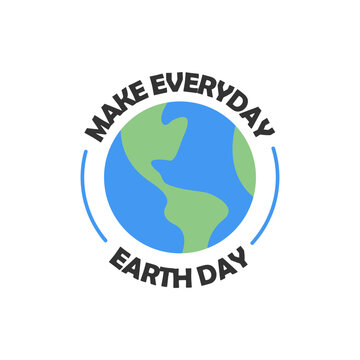 Earth day badge. Save the planet sticker. World Environment Day symbol.