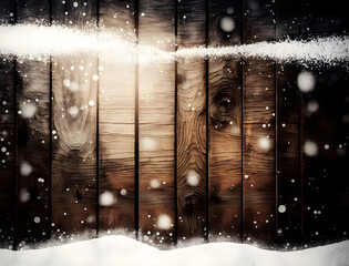 Snow Wooden Background