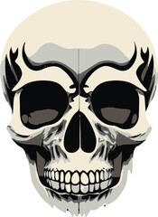 Minimalist Human Skull realistic vector illustration, human head skull