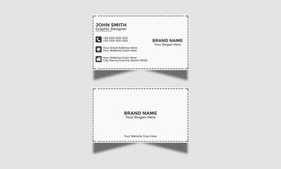 Modern Corporate and Creative Business Card Design Template Double-Sided Horizontal Name Card Simple and Clean White and Black Visiting Card Vector Illustration Colorful Gradient Business Card