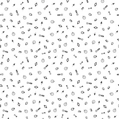 Time hand drawn Seamless Pattern Background