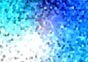 青や水色のカラフルなグラデーションのステンドグラス背景。Blue and light blue colorful gradient stained glass background.