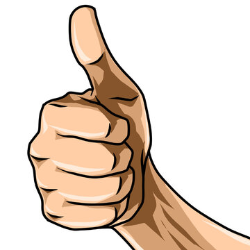 Finger thump up illustration on transparent background