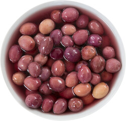 Marinated olives in bowl
