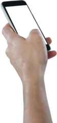 Rolgordijnen Close-up of hand holding mobile phone © vectorfusionart