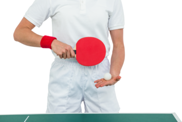 Female athlete playing table tennis