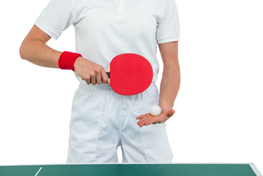 Female athlete playing table tennis