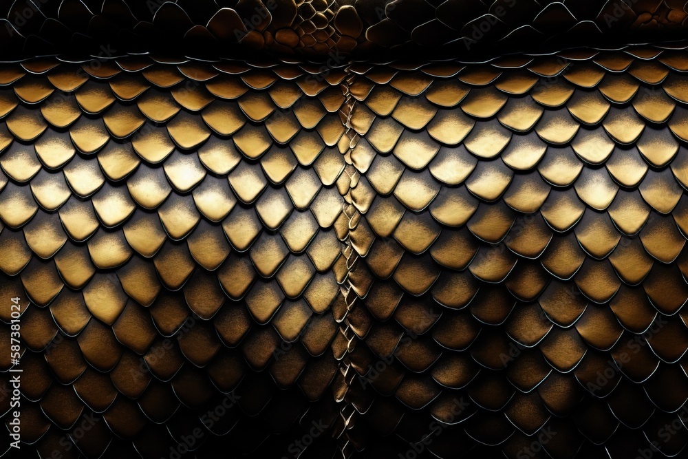 Aufkleber a close up of a snake skin pattern on a metal surface with a gold glow on the top of the image and t