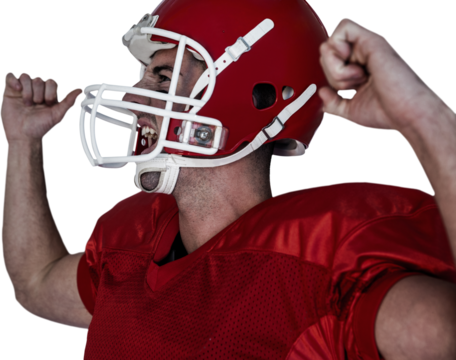 Rugby player cheering