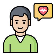 Fitness Coach Line Color Icon