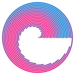 Editable stroke line spiral shape silhouette. Vector illustration image. Isolated on white background. Vortex swirl logo symbol sign.