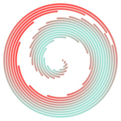 Editable stroke line spiral shape silhouette. Vector illustration image. Isolated on white background. Vortex swirl logo symbol sign.