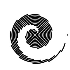 Editable stroke line spiral shape silhouette. Vector illustration image. Isolated on white background. Vortex swirl logo symbol sign.
