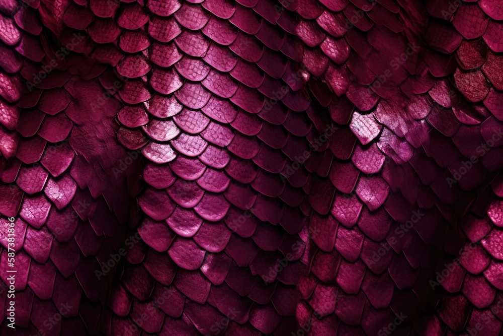 Poster a close up of a pink snake skin pattern on a cell phone case with a red background and a black phone