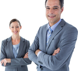 Business colleagues smiling at camera