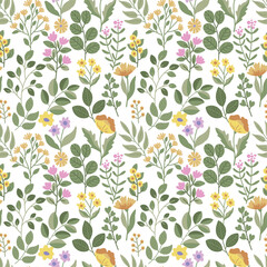 
Seamless floral pattern, vector, spring. Printing on fabric and paper