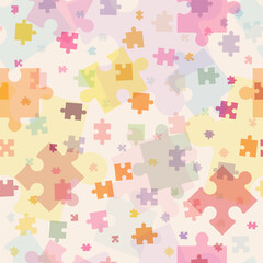 Naklejka premium Seamless pattern of puzzle elements. Illustration for texture, textiles, simple backgrounds and creative design.